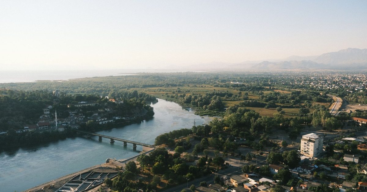 Shkodra, Albania, from the air