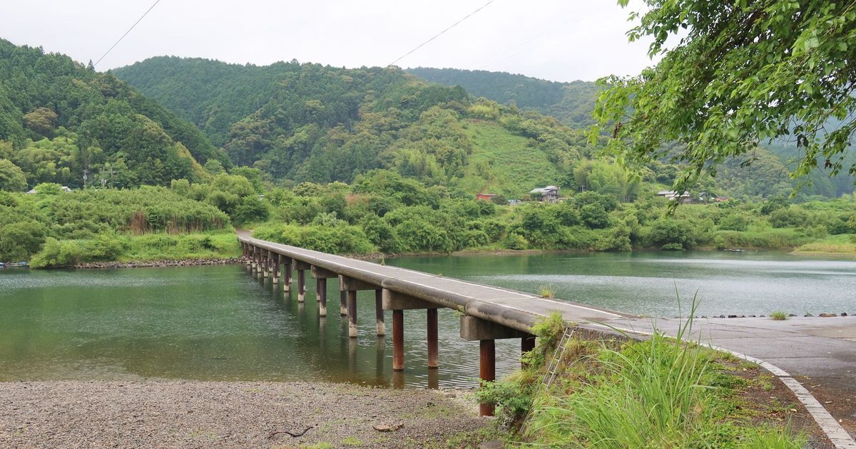 A low bridge over a river in Kochi Prefecture, Japan