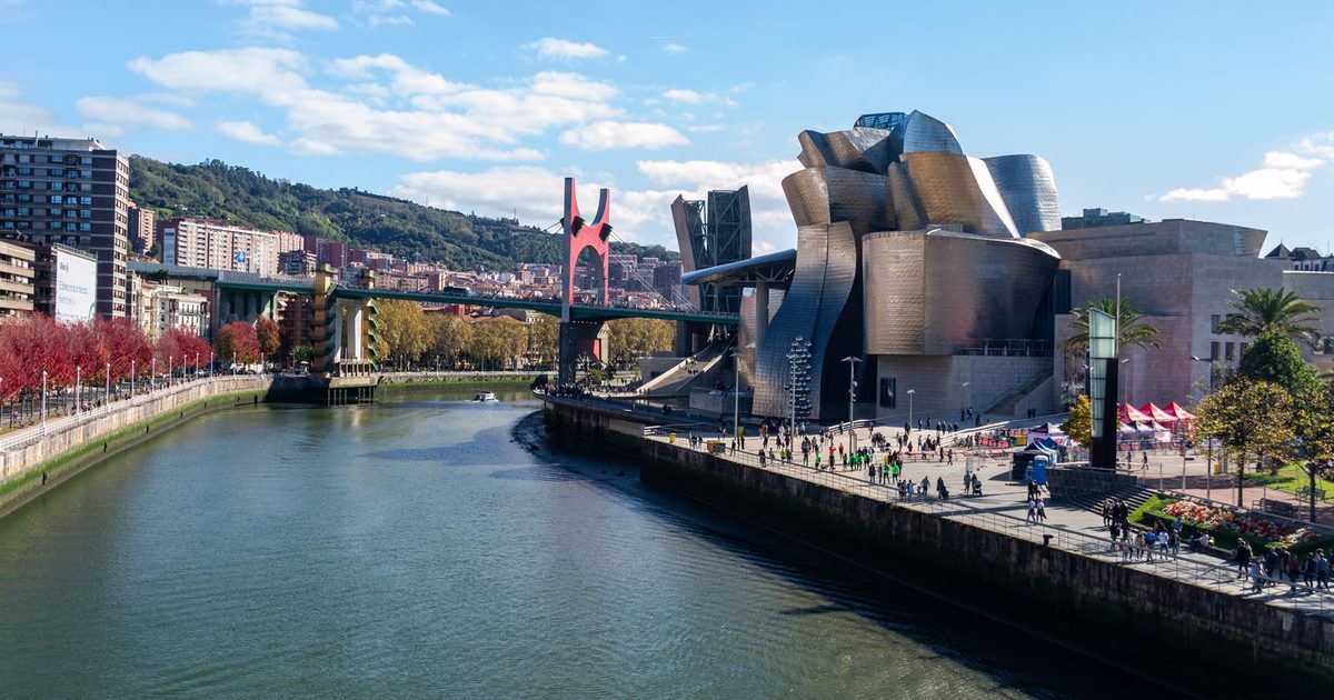 The Guggenheim Museum Bilbao by the river