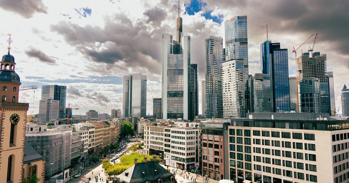 The skyscrapers of Frankfurt from above