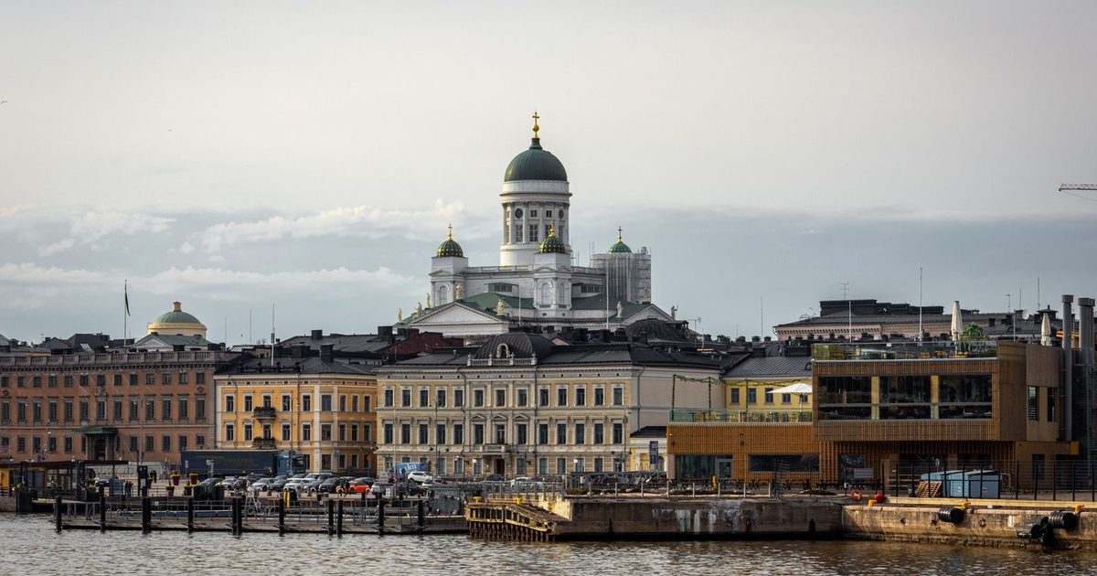 Helsinki Cathedral and buildings by the waterfront, Helsinki, Finland