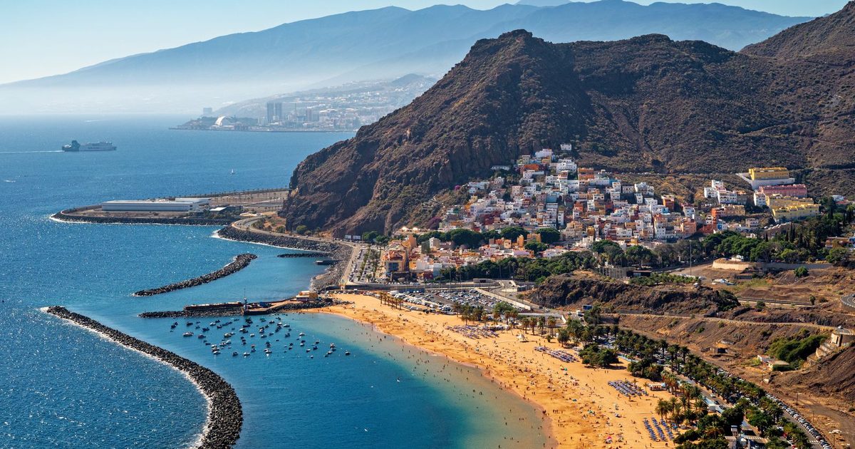 Playa de Las Teresitas, Tenerife, from above