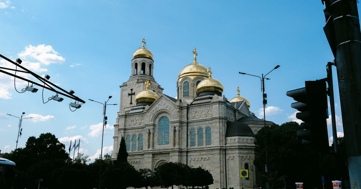 The golden domes of Varna Cathedral, Bulgaria